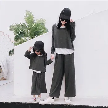 

2019 Mother and Daughter Clothes Women Baby Girls Clothing Set 3 PCS Pure Cotton Mom Daughter Clothes Matching Family Outfits