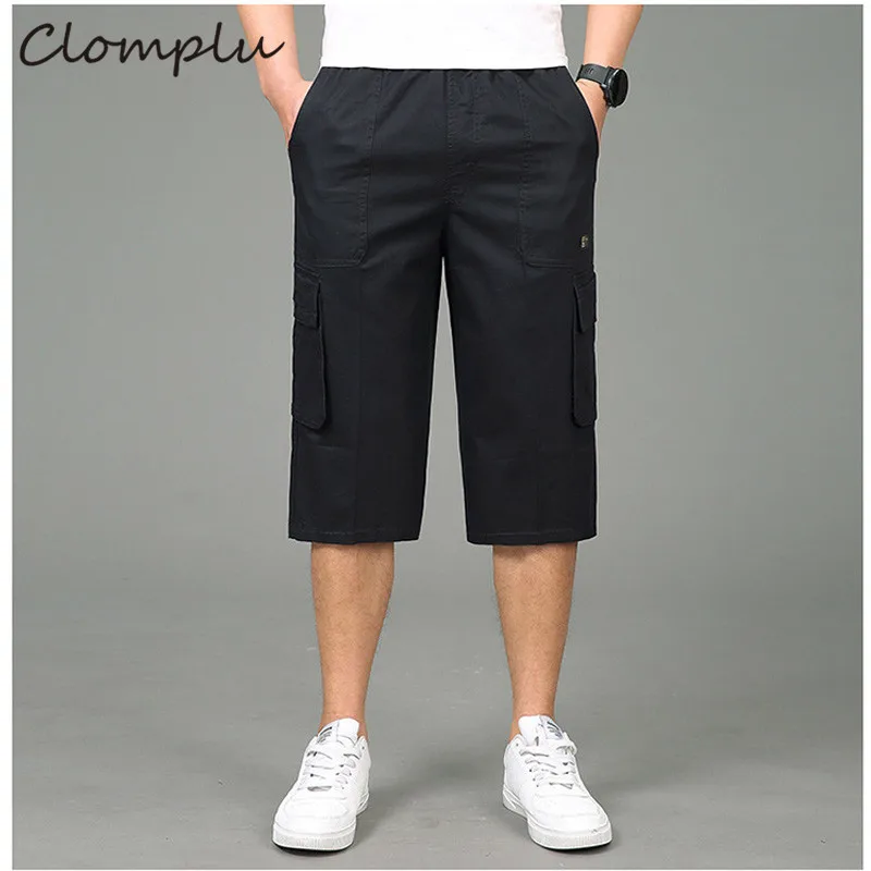 Clomplu Cargo Shorts Mens 3/4 Trousers Plus Size Summer Male Short Pants 2019 New Clothes for Men Quality Elastic Waist Clomplu Cargo Shorts Mens 3/4 Trousers Plus Size Summer Male Short Pants 2019 New Clothes for Men Quality Elastic Waist