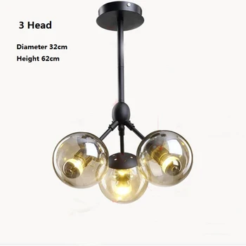 

Nordic Glass Wrought Iron Chandelier For Bedroom E27 220V Kroonluchter Lighting Bar Large Contemporary Chandeliers