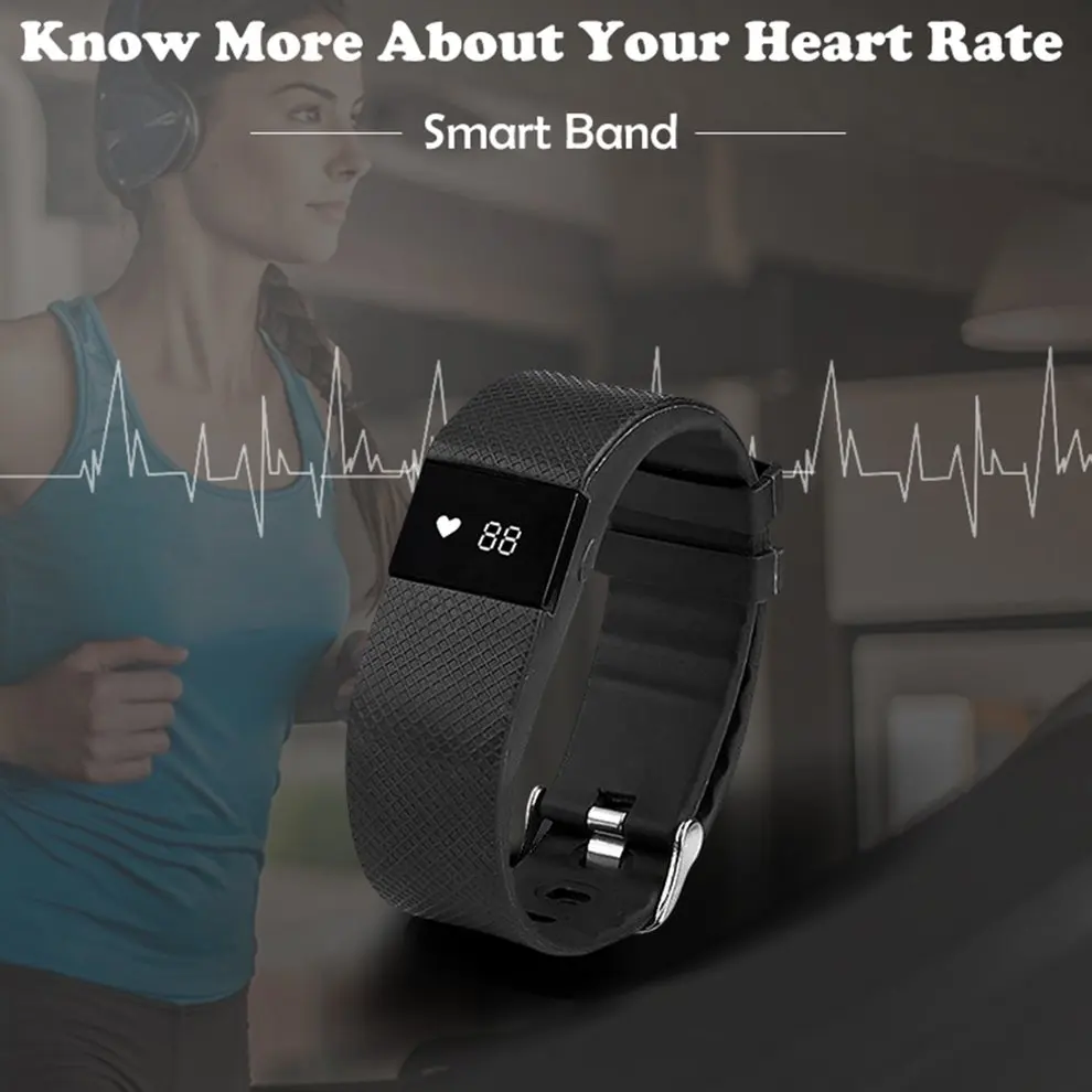 

TLW64A Bluetooth Wristbands Waterproof Heart Rate Sleep Monitoring Step Counting Smart Bracelet Sports Band Fitness Tracker