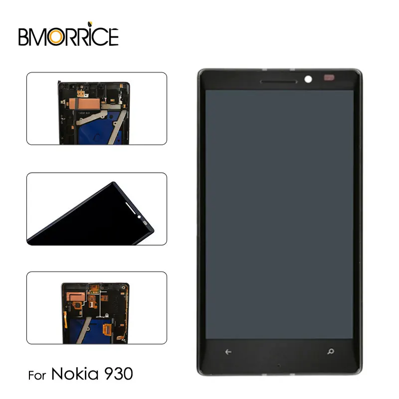 

Original LCD Display For Nokia Lumia 930 Touch Screen Digitizer Full Assembly with Frame Replacement Parts 5.0''