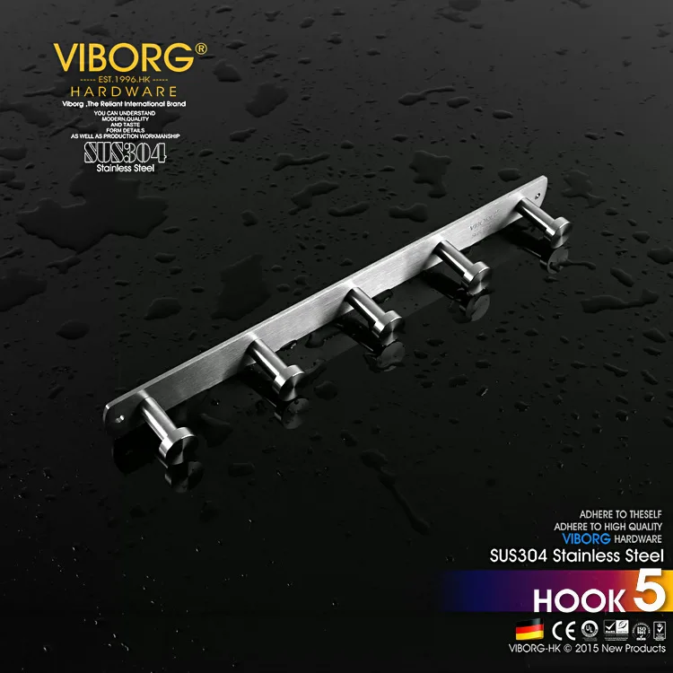 Держатель для полотенец из нержавеющей стали 5 крючков|coat hooks|towel hookbathroom towel hook |