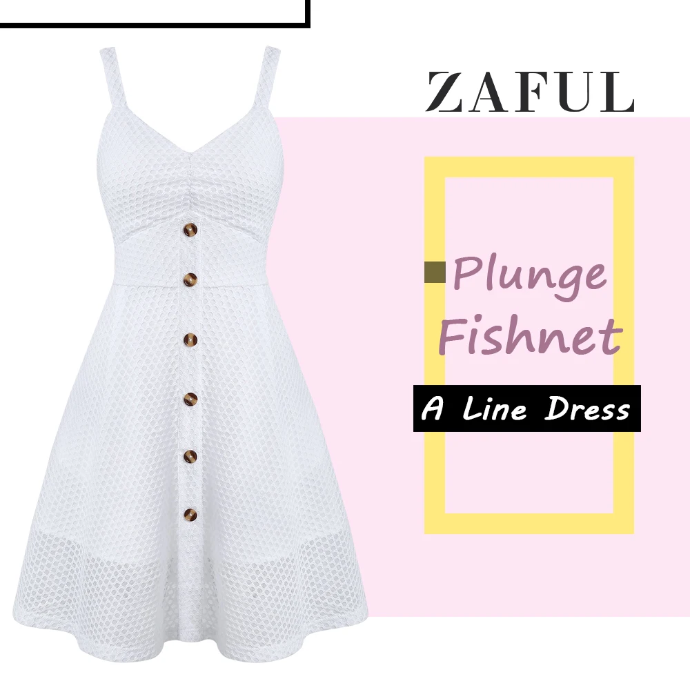 Plunge Fishnet A Line Dress