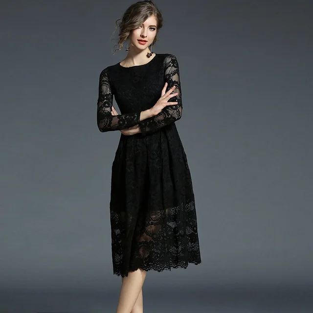 Spring Summer Dress Women Casual Long Dress Lace Red White Lace Dress