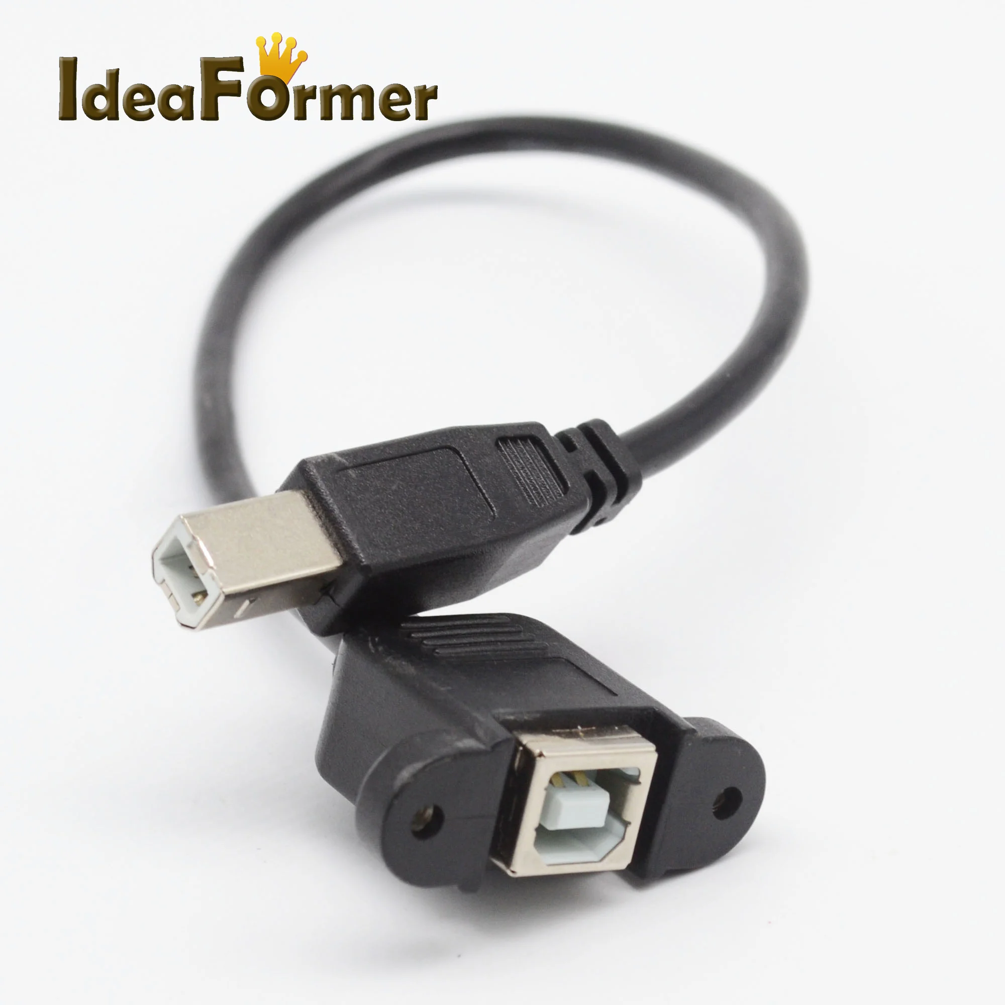 USB 2,0 type B папа-мама M/F УДЛИНИТЕЛЬ кабель для передачи данных Панель Крепление для принтера или 3D-принтера кабель 30 см/100 см с винтовым отверстием