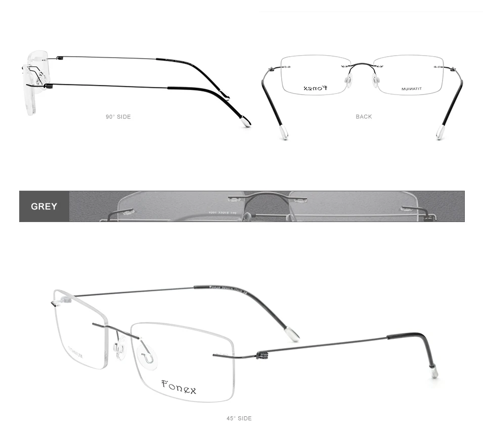 Титановый сплав оправа для очков мужские ультралегкие очки без оправы по рецепту для близорукости женские очки без винтов 9201