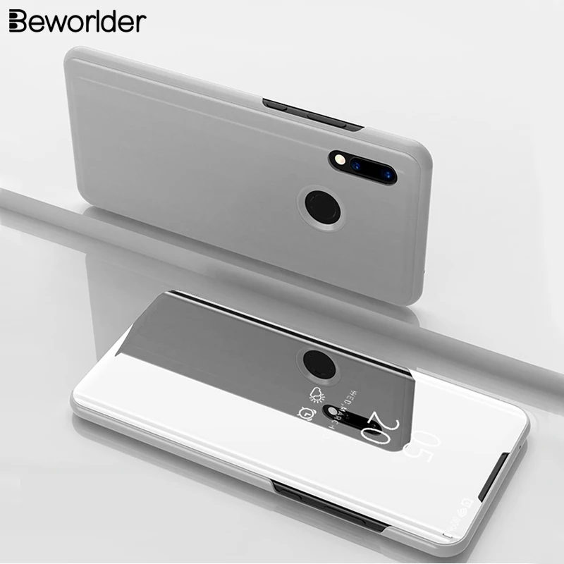 Beworld для Huiawei Y7 Prime 2018 чехол из искусственной кожи пластиковый зеркальный Чехол