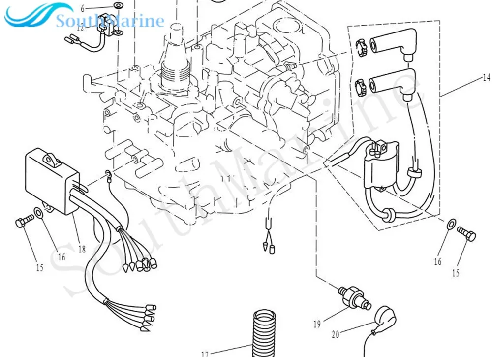 Лодочный мотор импульсная катушка F15-07000200 для Parsun HDX 4-тактный F9.9 F13.5 F15 лодочный мотор
