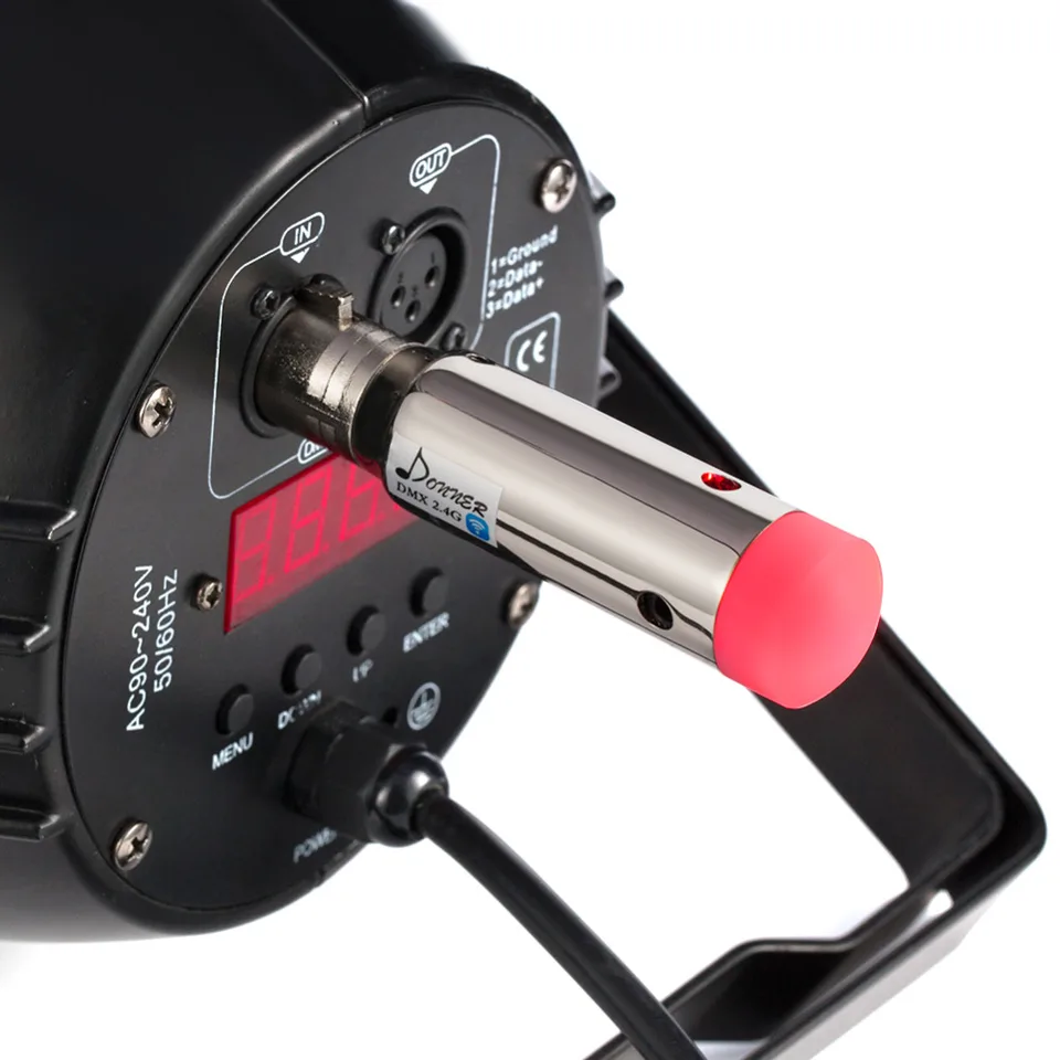 Donner Black DMX512 DMX Dfi DJ 2.4G Wireless Receiver Rechargeable Built-in Battery