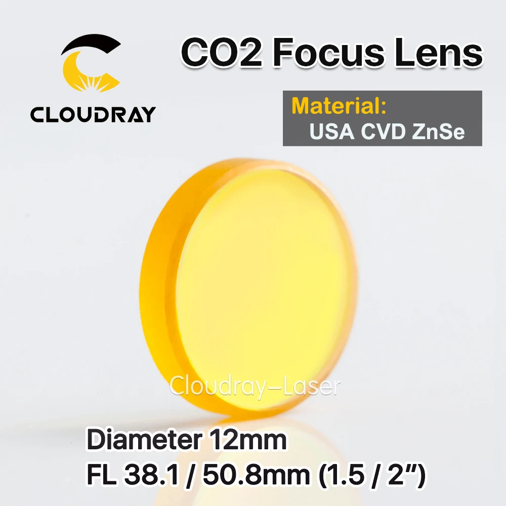 Фокусная линза Cloudray USA CVD ZnSe диаметр объектива. 12 мм FL 38 1/50 8 1 5 &quot/2&quot для CO2