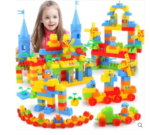 Children's building blocks toy Brain game Plastic plug toy - Цвет: Небесно-голубой