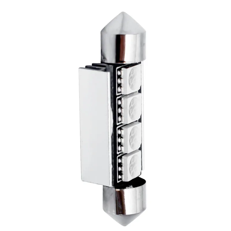 10 шт. 42 мм C5W 4 SMD 5050 светодиодный 4smd белый/синий CANBUS без ошибок Автомобильный