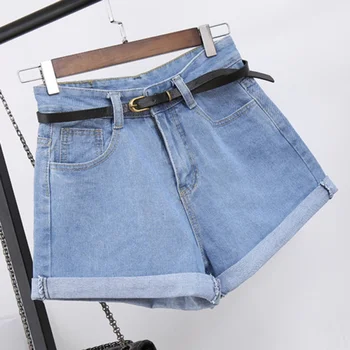 

New Arrival Women Shorts Summer Retro Jeans High Waist Rolled Denim Jean Shorts Fashion Women's Denim Shorts