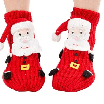 

1 Pair Christmas Socks 3D Animal Non-slip Household Floor Socks Winter Warm Slippers dropshipping