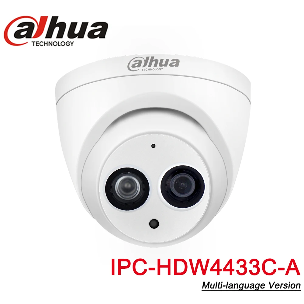 Dahua 4MP IP камера IPC-HDW4433C-A POE сеть Встроенный микрофон IR30M безопасности CCTV купольная камера Замена IPC-HDW4431C-A