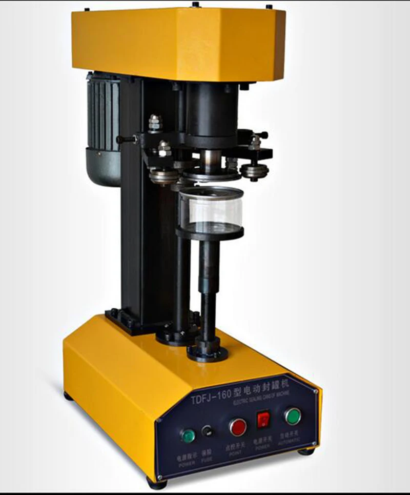 table top Electric PET can sealing machine in tin cans plastic canned