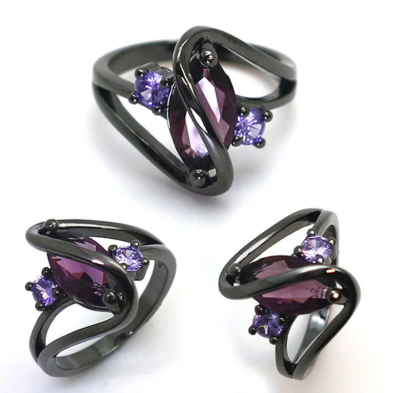 

Exquesite Allergy Free Purple Zircon CZ Crystal Ring Beautiful High Quality 1PC Hot Sale 2018 New Arrival Gifts Unique Wedding