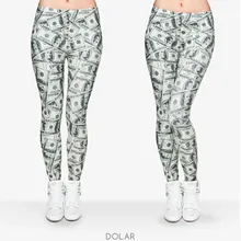 Женские леггинсы для девочек, забавные легинсы с 3D принтом долларов