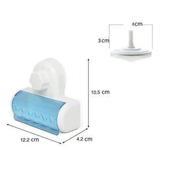 

Easy Toothbrush Suction Cups Holder Stand 3 Racks Home Bathroom Wall Mounted