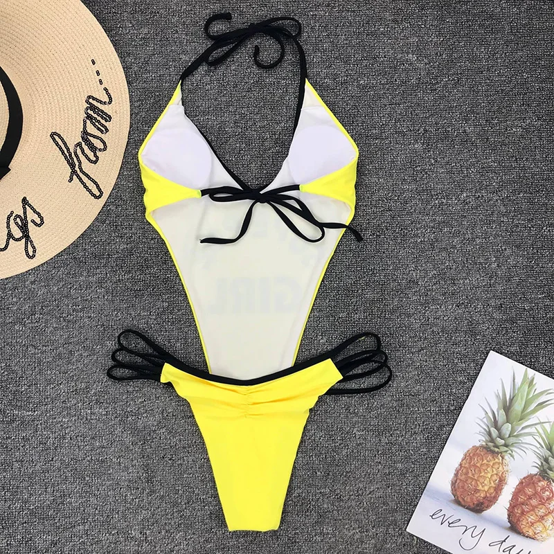 Сдельный купальник, сексуальный купальник для женщин, купальный костюм, летнее пляжное бикини с открытой спиной, монокини, купальник для женщин, maillot de bain
