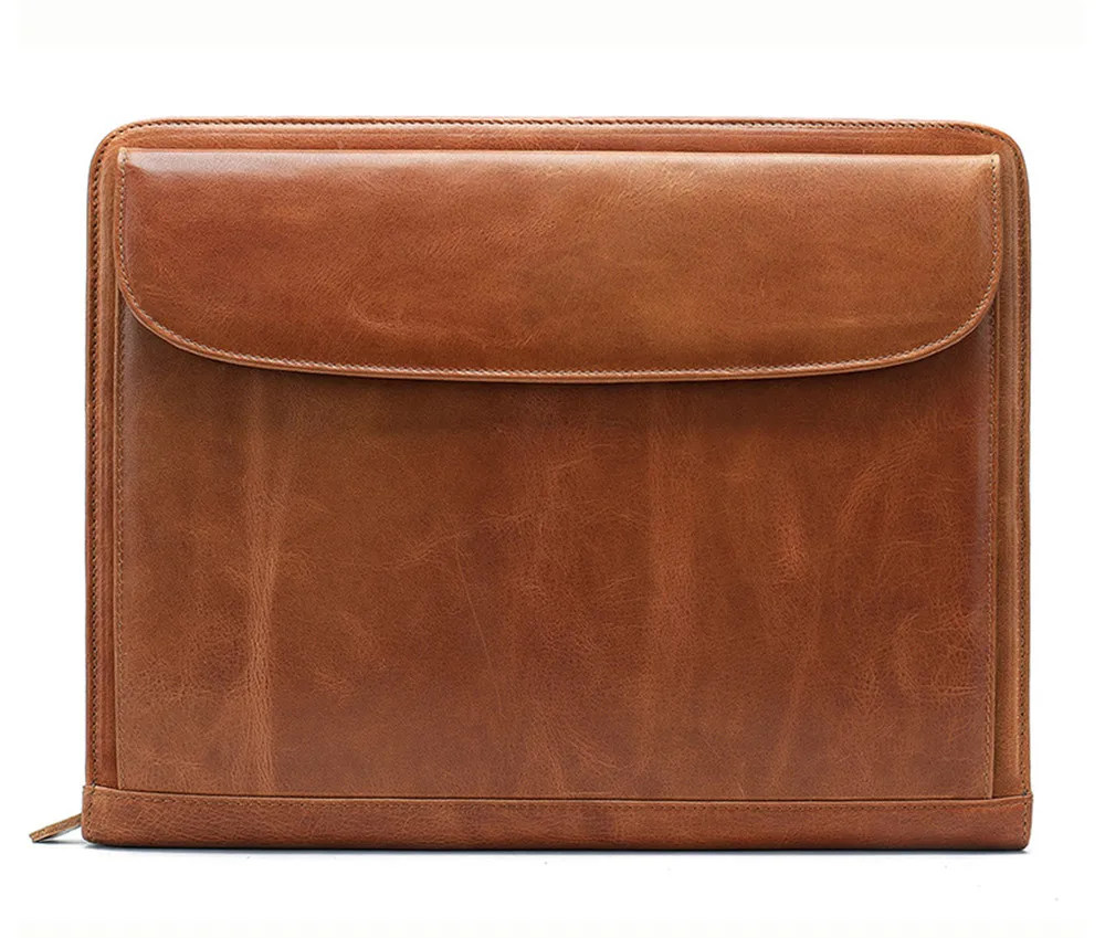 Doctual мужская сумка-Органайзер из натуральной кожи для Ipad, Роскошный деловой портфель для мужчин и женщин, сумка для ноутбука на молнии, чехол для офиса, сумка ручной работы