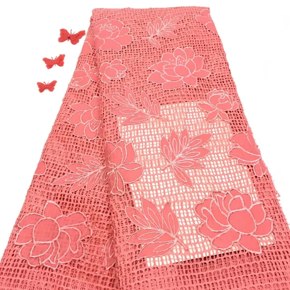 

2019 New African lace fabric, Nigerian high quality embroidery tulle lace fabric women's clothing