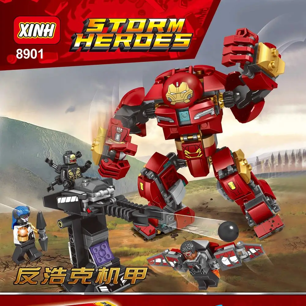 

Marvel The Avengers 421pcs Hulkbuster Smash Super Hero Infinity War Figure Set Building Blocks Sets Models Bricks Toys X8901