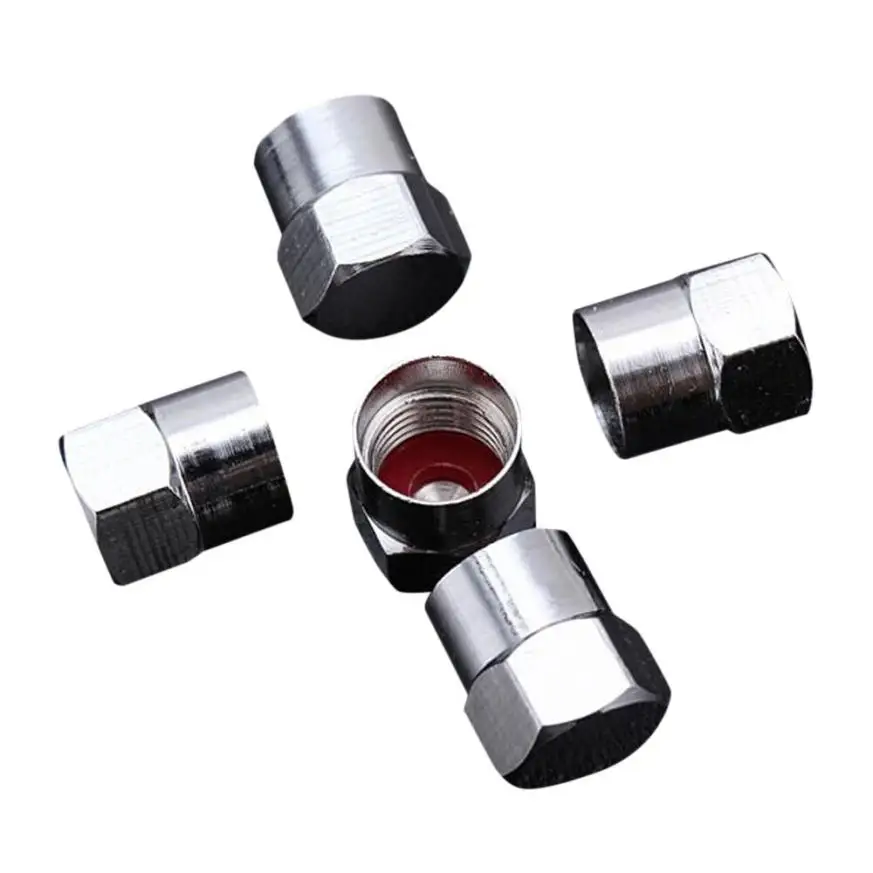 

Cap 5*Tyre Tire Dust Caps Wheel Air Valve Stem Screw Cover Stainless Steel Hexagon Silver Copper top grade valve caps Z1129
