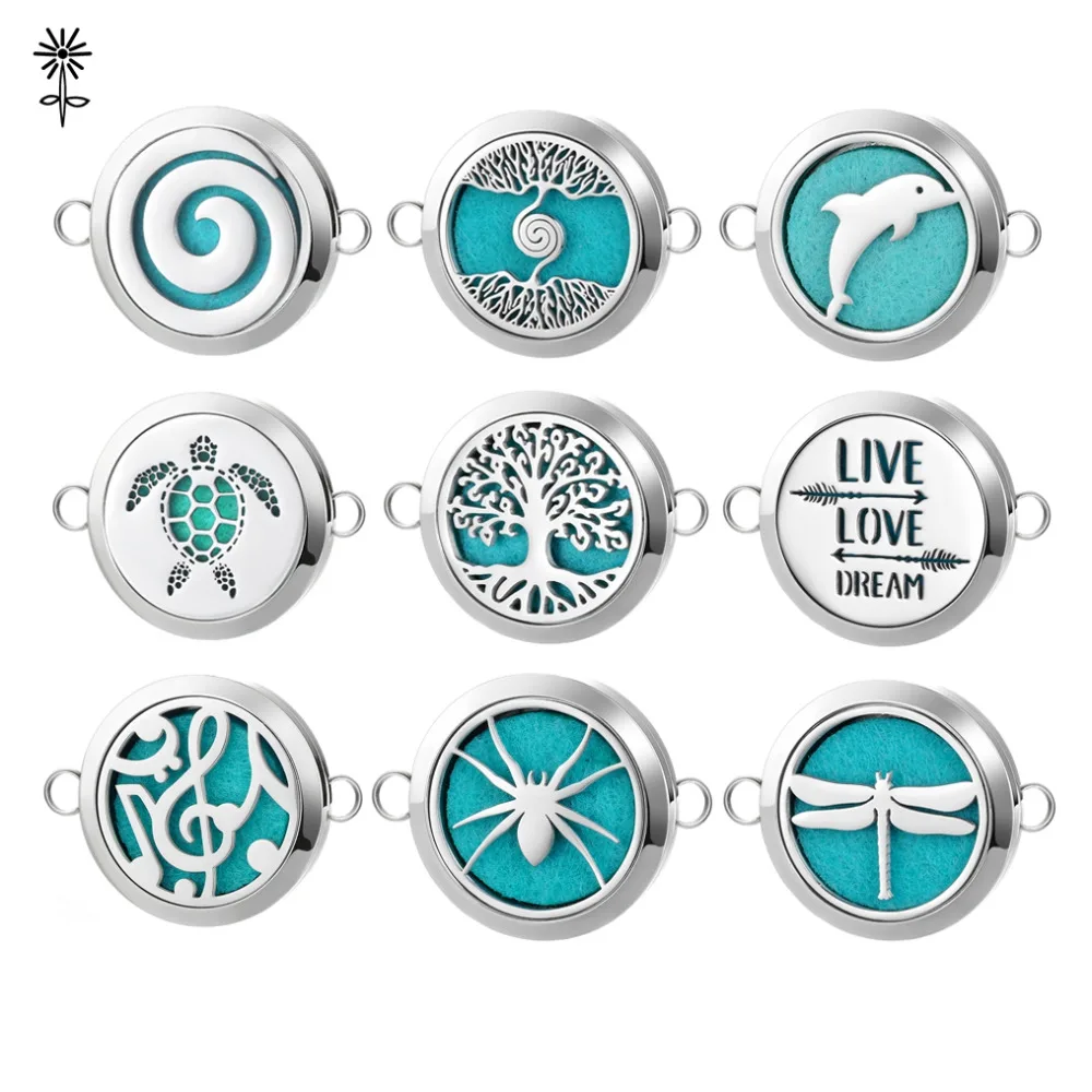 

30mm Stainless Steel Aromatherapy Diffuser Locket Pendant Bracelet Locket for Essential Oils Jewelry