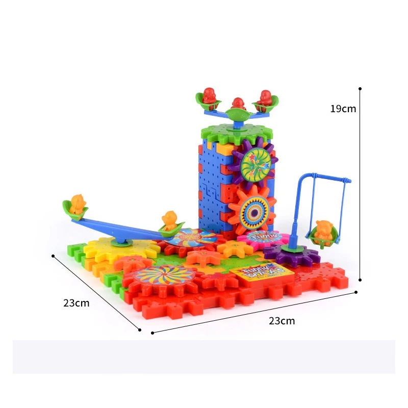 Горячая Распродажа 81 шт. электрические шестерни 3D головоломки строительные наборы пластиковые кирпичи развивающие игрушки для детей Детский подарок