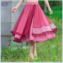 NFIVE бренд новая летняя женская Взрывная национальная Снежная спиннинговая кружевная стандартная юбка с высокой талией тонкая элегантная танцевальная юбка