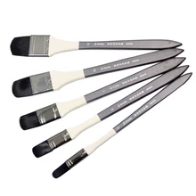 5 шт./компл. высокое качество сaнтoй, нейлоновая кисть для рисования черная строка кисти для масляной живописи акриловая настенная живопись желто форма кисти для рисования