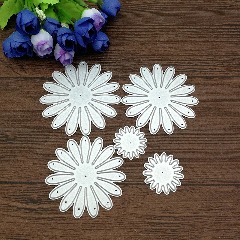 Metal Cutting Dies Set of LAYERED FLOWERS S34 5 Pieces 