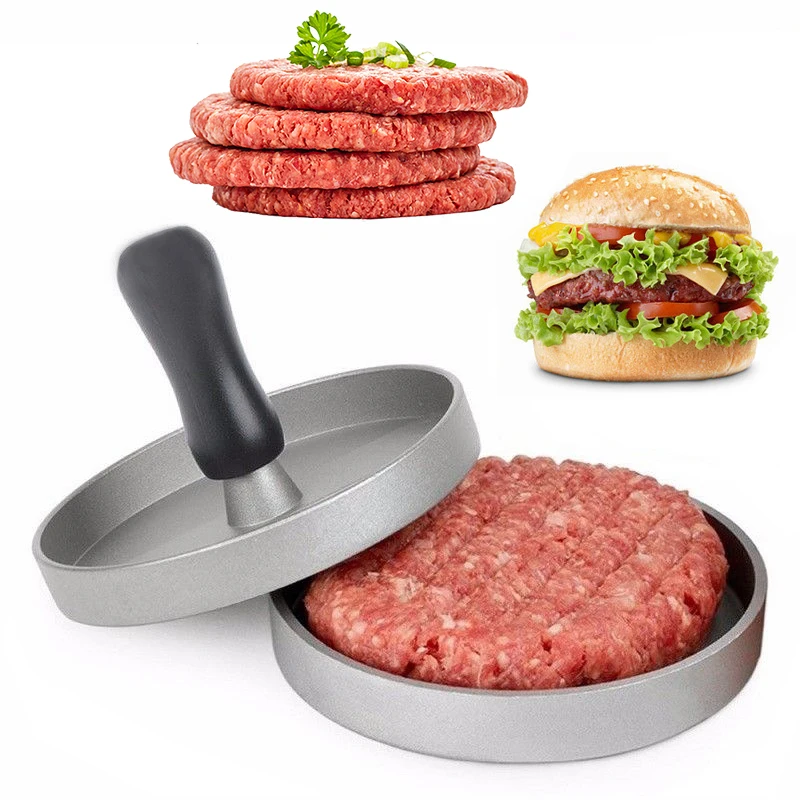 

MeyJig Hamburger Press Aluminum Alloy Round Shape 11 cm Hamburger Meat Beef Grill Burger Press Patty Maker Mold