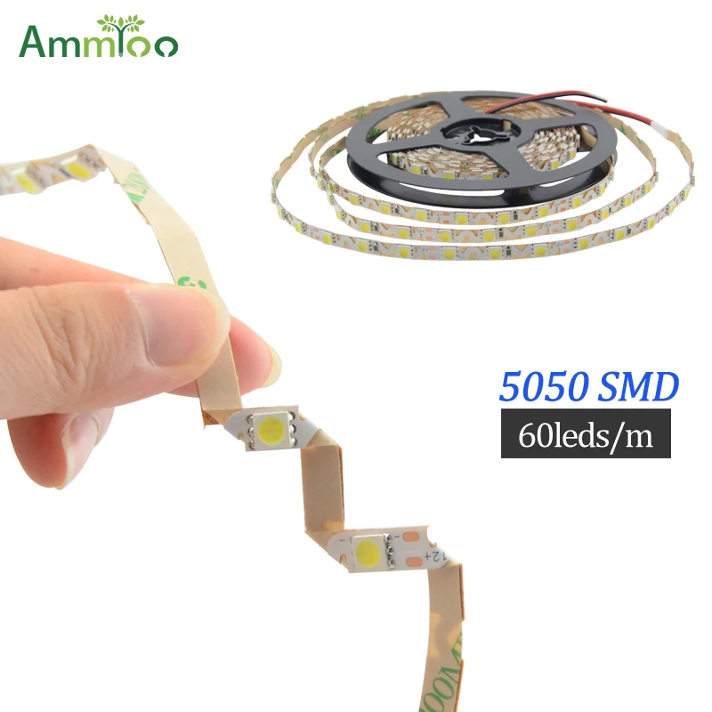 SMD 5050 Светодиодная лента постоянного тока 12 В случайный складной неводонепроницаемый люсис привело свет ленты 300 светодиодов 5 м белый цвет освещение для домашнего декора