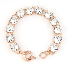 Модные милые Винтаж Малый Размеры 1 см розовое золото Тон браслеты с камнями