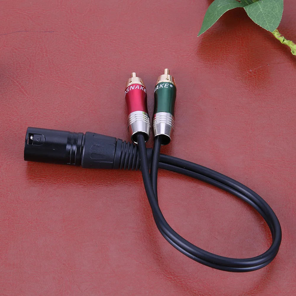3pin XLR папа 2 RCA Мужской кабель аудио адаптер металлический к мужской разъем для
