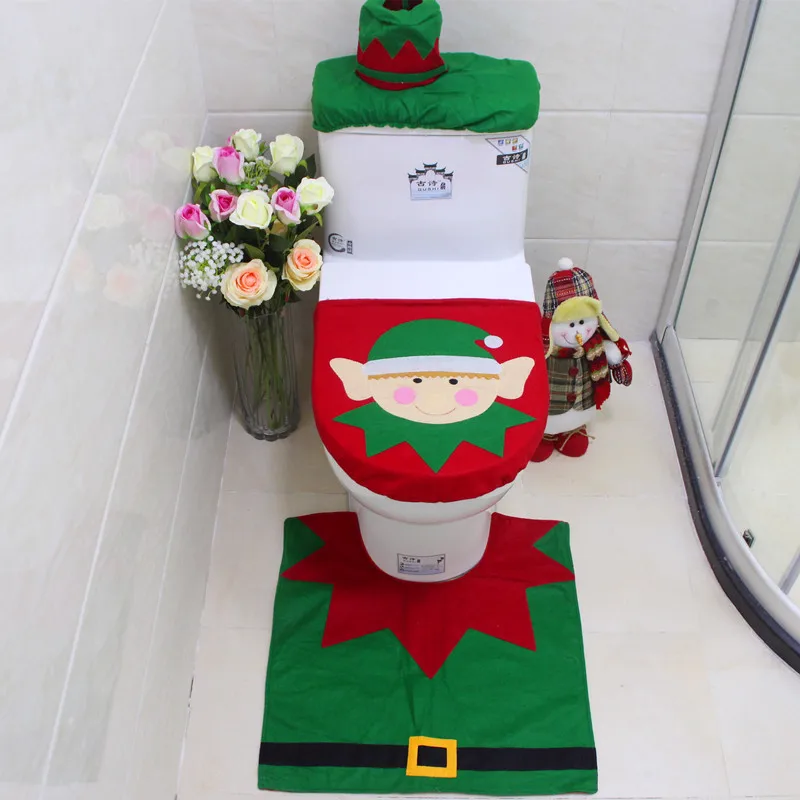 3pcs Set Hy Snowman Christmas Bathroom Toilet Seat Cover Rug 3pcs Set Hy Snowman Christmas Bathroom Toilet Seat Cover Rug Xmas Decoration Bath Mat Holder Closestool Lid In Covers From Home