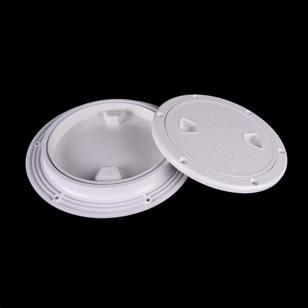 Marine ABS Deck Inspection Access Hatch Cover Boat Anti-corrosive Screw Out White Round Plate 4