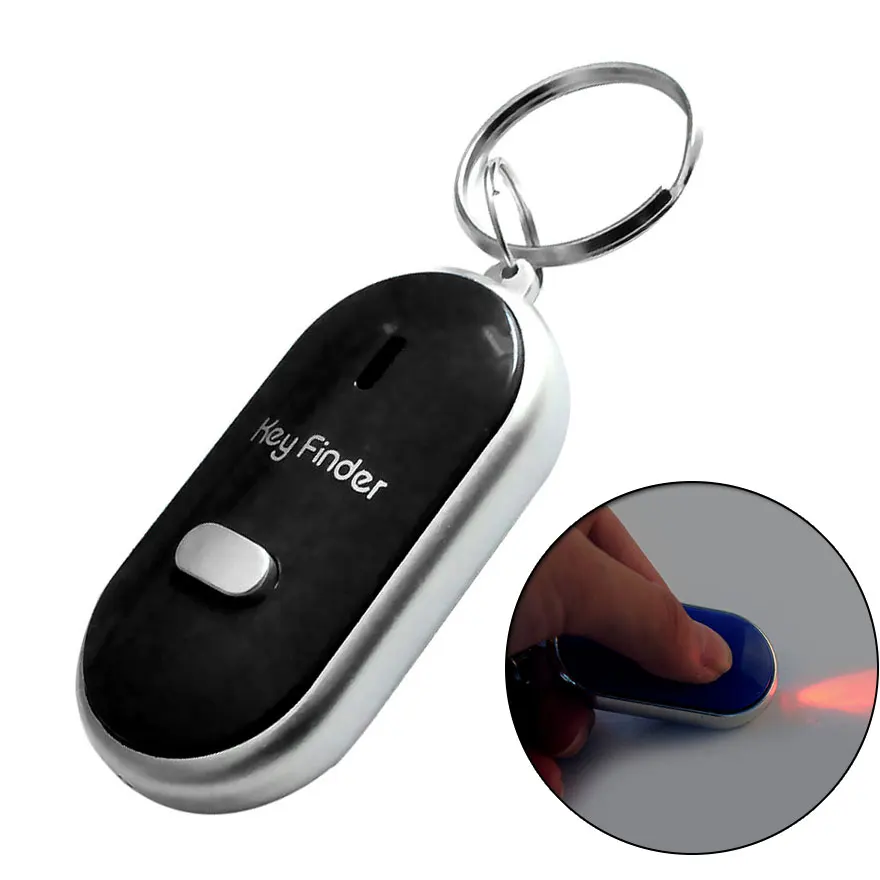 

Mini Key Finder Anti-lost LED Locator Find Lost Key Chain Keychain Tracker with Whistle Sound Alarm Reminder for Kids Bag Wallet