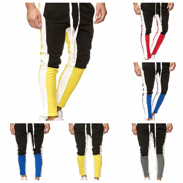 Новые осенние мужские облегающие брюки, соединяющиеся вместе, нижняя часть спортивного костюма, обтягивающие джоггеры, длинные спортивные