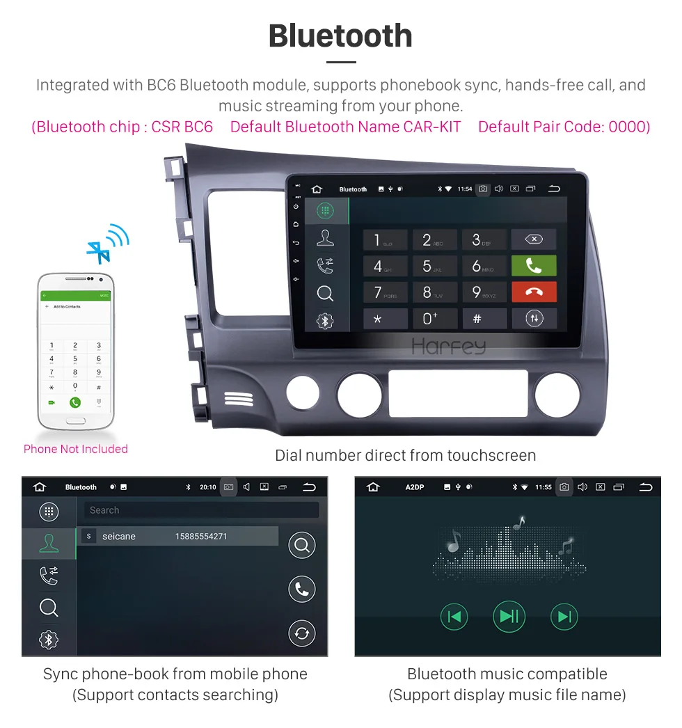 Excellent Harfey  8-core RAM 4G ROM 32G Android 8.0 Car Multimedia player GPS navigation for 2006-2011 Honda Civic LHD 10.1 inch Car radio 9