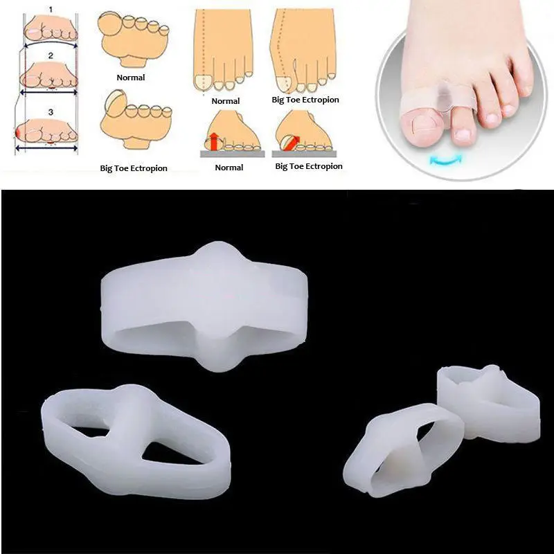 

1Pair 2 Hole Toe Straighteners Separator Bunion Corrector Pain Relief Foot Care