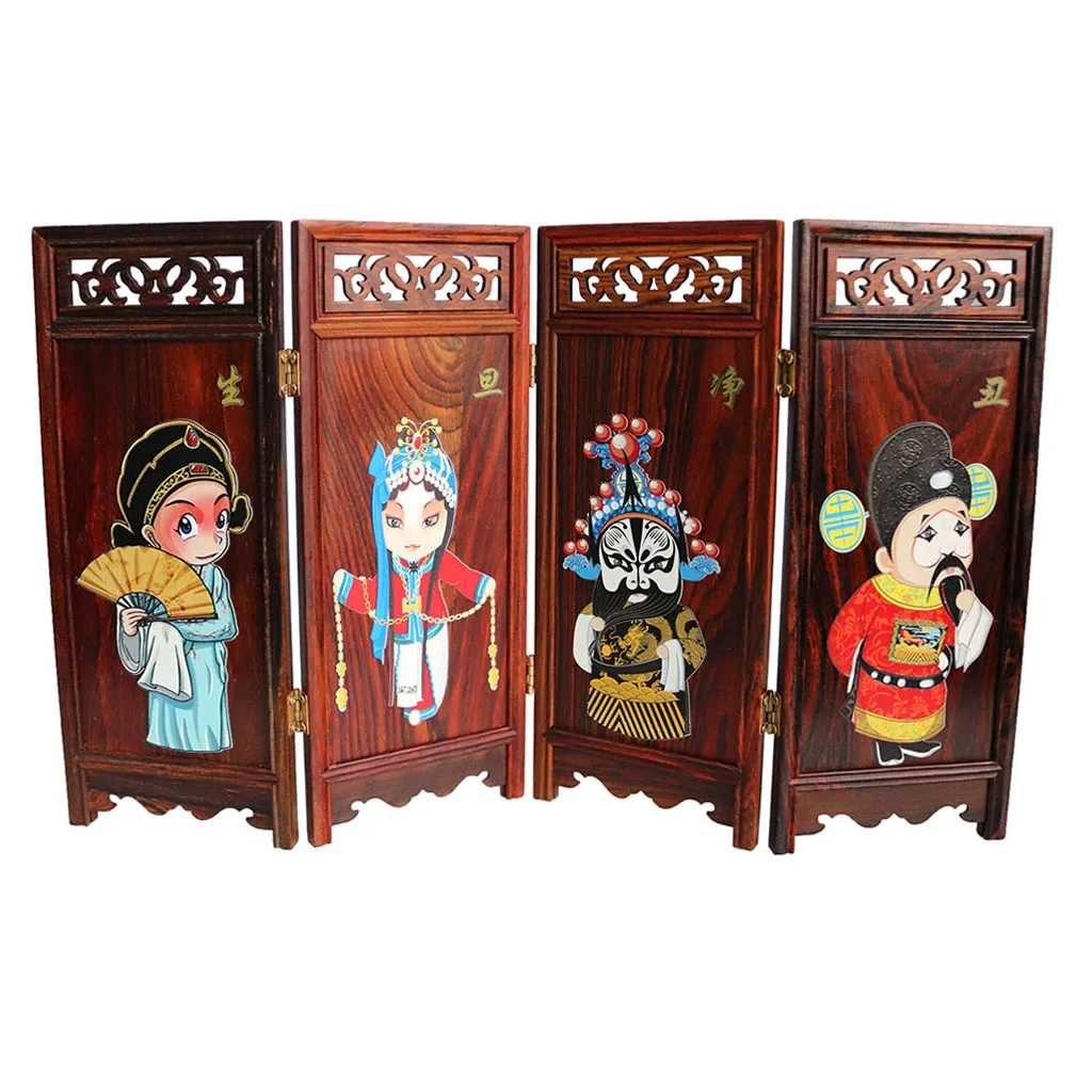 

Retro Style 1/6 Dollhouse Miniature Furniture Chinese Opera Folding Screen Room Divider Action Figures Accessories