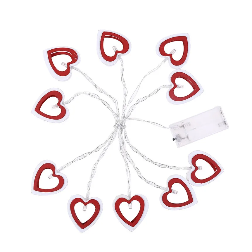 Heart Light String Striking With 10 LED Beads for Bedroom Kids Room Decorative Lights String Christmas Wedding Party 0717