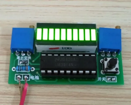 

(Kit) LED Electricity Indicator Suite Electricity Display Meter Electricity Tester 2.4-20v Battery Available 10 Pieces