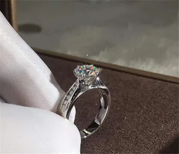 

Solitaire Promise ring 925 Sterling silver AAAAA Zircon Sona cz Engagement Wedding Band Rings for women Bridal Party Jewelry