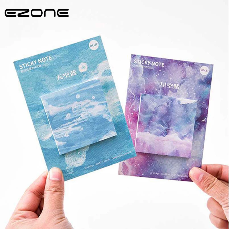 

EZONE Nature Color Memo Pad Paper Sticky Notes Notepad Kawaii Stationery Papeleria school Supplies Material Escolar Gift