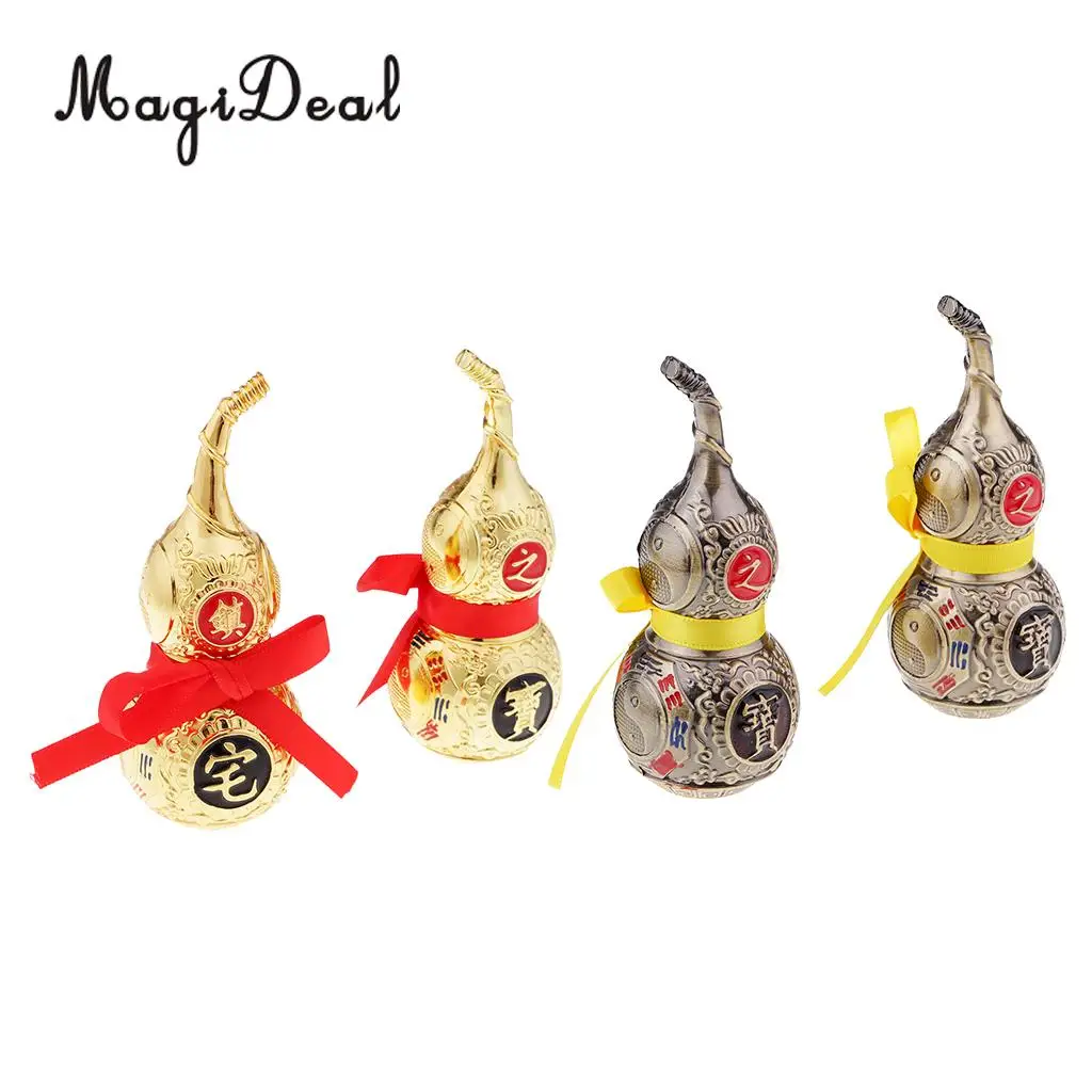MagiDeal Vintage Chinese Fengshui Wu Lou Hu Lu Gourd Amulet Metal Crafts Accessory for Home Decoration Ornaments Collectables