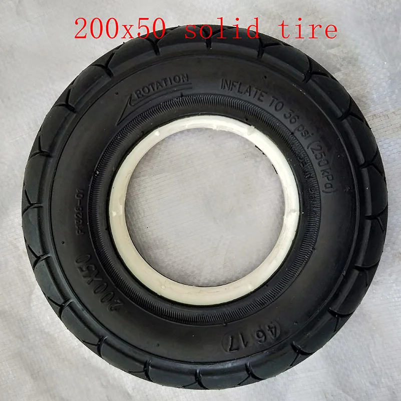 Super quality Solid Tubeless Tire 200 x 50(8x2) solid/foam filled tire 200*50 for Razor E100 E125 E200 Scooter 200*50 tyre